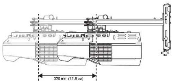 EPSON ELPMB53 - Plage de réglage du coulissement vers l'avant/l'arrière - 1