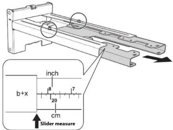 EPSON ELPMB53 - Determine the projection distance and pull out the mount arm slider - 1