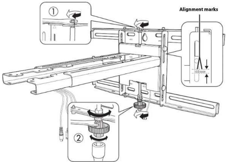 EPSON ELPMB53 - Adjust the vertical slide position of the arm - 1