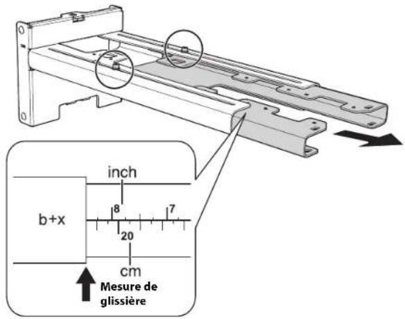 EPSON ELPMB53 - Déterminez la distance de projection et retirez la glissière du bras de montage. - 1