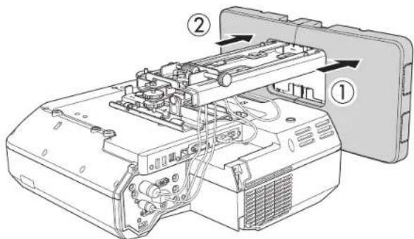 EPSON ELPMB53 - Attach the wall plate cover and end cap - 1