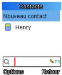Contacts Nouveau contact Henry Options Retour