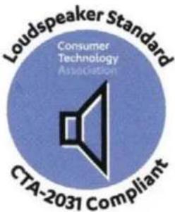 Loudspeaker Standard Consumer Technology Association CTA-2031 Compliant