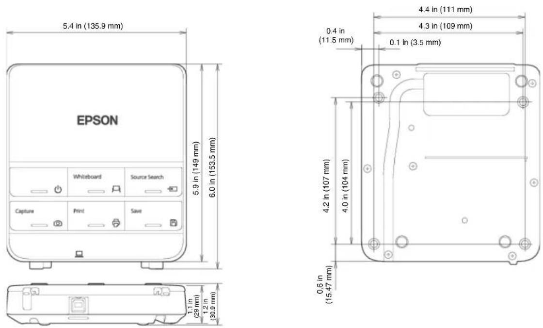 EPSON ELPMB43 - External dimensions and weight - 1
