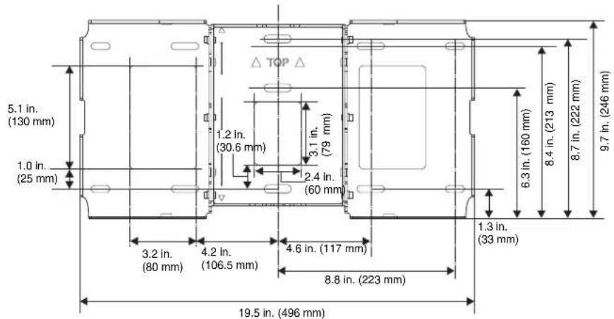 5.1 in. (130 mm) 1.0 in. (25 mm) 1.2 in. (30.6 mm) 3.1 in. (79 mm) 2.4 in. (60 mm) 3.2 in. (80 mm) 4.2 in. (106.5 mm) 4.6 in. (117 mm) 8.8 in. (223 mm) 19.5 in. (496 mm) TOP 6.3 in. (160 mm) 8.4 in. (213 mm) 8.7 in. (222 mm) 9.7 in. (246 mm)