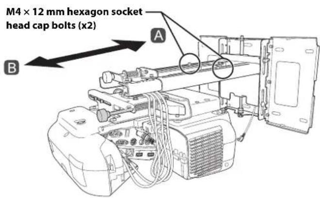 M4 × 12 mm hexagon socket head cap bolts (x2) A B