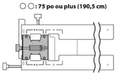○ : 75 po ou plus (190,5 cm)