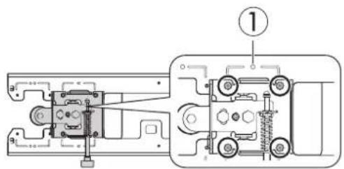 Technical diagram of a mechanical assembly with numbered component and labeled parts