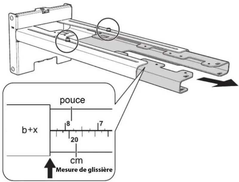 pouce b+x 8 7 20 cm Mesure de glissière