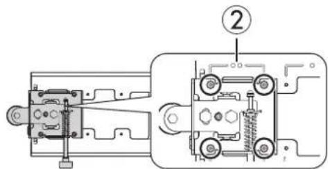 Technical diagram of a mechanical assembly with labeled component 2