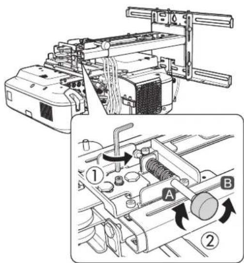 EPSON ELPMB46 - Utilisez la poignée de réglage sur le côté droit pour régler la rotation horizontale - 1