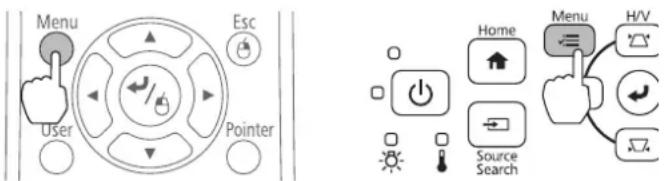 Menu Esc User Pointer Home Source Search Menu H/V