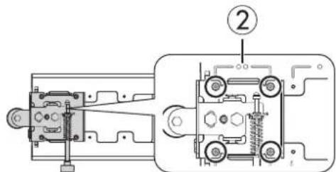 Technical diagram showing mechanical assembly with labeled component 2
