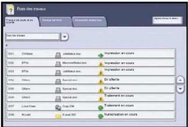 XEROX DocuColor 252 - Identifier le travail dans la file - 1