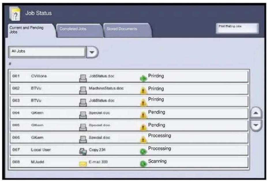 XEROX DocuColor 252 - Identify your job in the Queue. - 1