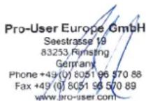 Pro-User SC1600A - EU – Declaration of Conformity - 5