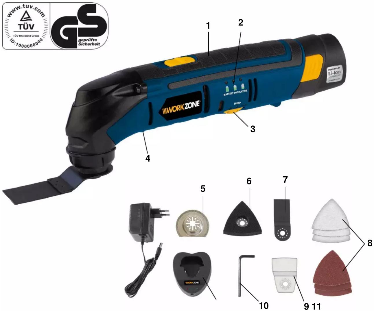 Workzone WZMS 10 8 Li - Logistic Data - 1