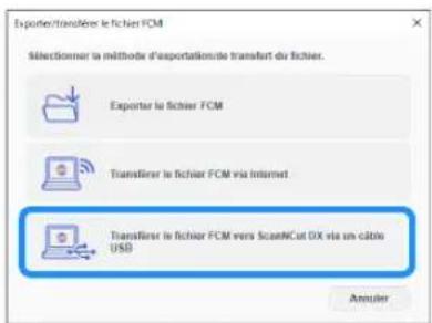 BROTHER SDX1250 - Cliquez sur [Transférer le fichier FCM vers ScanNCut DX via un câble USB]. - 1