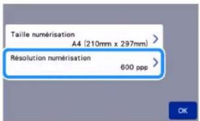 BROTHER SDX1250 - Appuyez sur la touche « Résolution numérisation » pour afficher l'écran de réglages de la résolution de numérisation. - 1