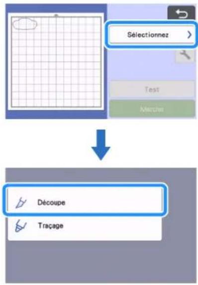 Sélectionnez > Test Mercher ↓ Découpe Traçage