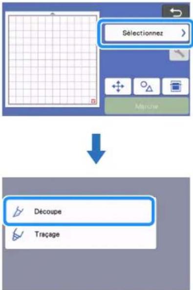 Sélectionnez Découpe Traçage