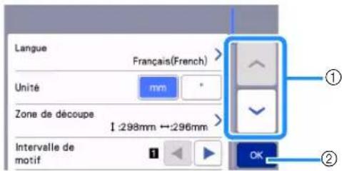 Langue Français(French) Unité mm Zone de découpe 1 :298mm ↔:296mm Intervalle de motif ① ②