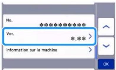 BROTHER SDX125i - Appuyez sur sur l'écran d'accueil pour afficher l'écran de réglages, puis appuyez sur la touche « Ver. ». - 1