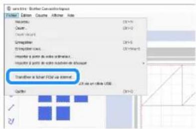 BROTHER SDX125e - Cliquez sur [Transférer le fichier FCM via Internet...] dans le menu [Fichier] pour transférer un fichier FCM modifié dans CanvasWorkspace vers la machine. - 1