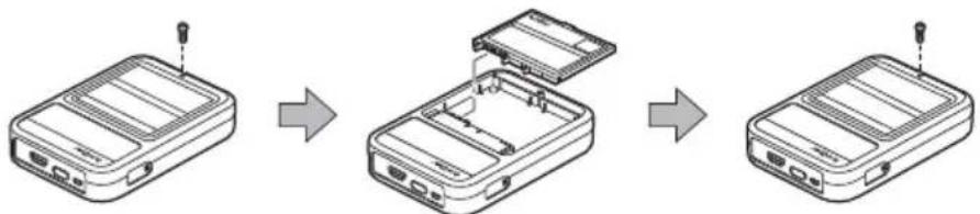 BROTHER AiRScouter WD-360B - ■ Insérer la batterie Li-ion rechargeable dans le boîtier de commande - 1