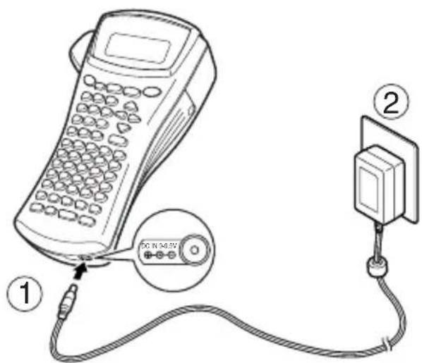 BROTHER P-touch PT-1650 - Connecting the AC adapter - 1