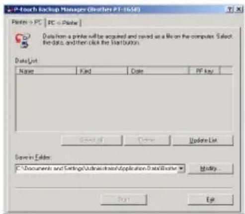 BROTHER P-touch PT-1650 - Backing up/restoring P-touch data - 1
