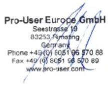 Pro-User SC800A - EU – Declaration of Conformity - 5
