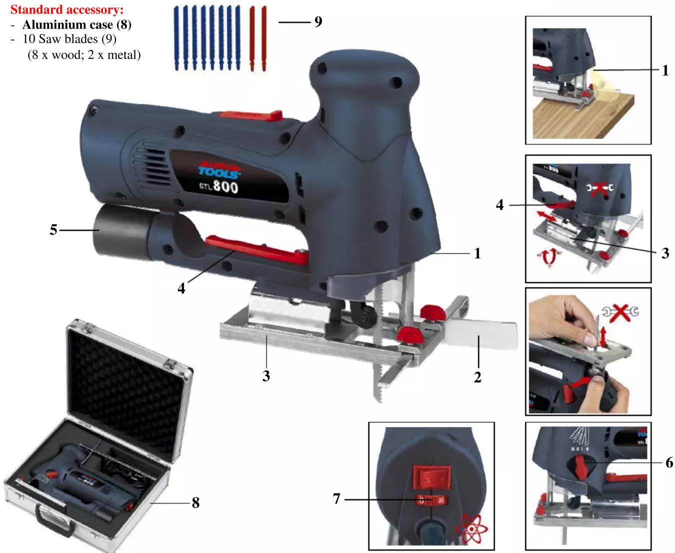Alpha Tools STL 800 - Standard accessory: - 3