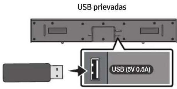 USB prievas USB (5V 0.5A)