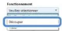 BROTHER DC200ULE - Dans DesignNCut Manager, sélectionnez [Découper] dans la liste déroulante [Fonctionnement]. - 1