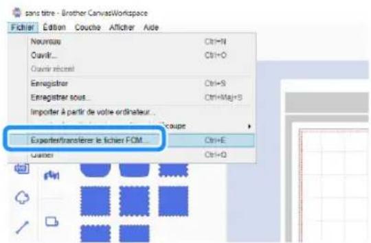 BROTHER SDX325 - Dans le menu [Fichier], cliquez sur [Exporter/ transférer le fichier FCM]. - 1
