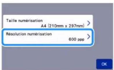 BROTHER SDX325 - Appuyez sur la touche « Résolution numérisation » pour afficher l'écran de réglages de la résolution de numérisation. - 1
