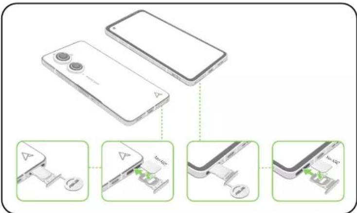 ASUS Zenfone 10 - Pour installer une carte nano SIM : - 1
