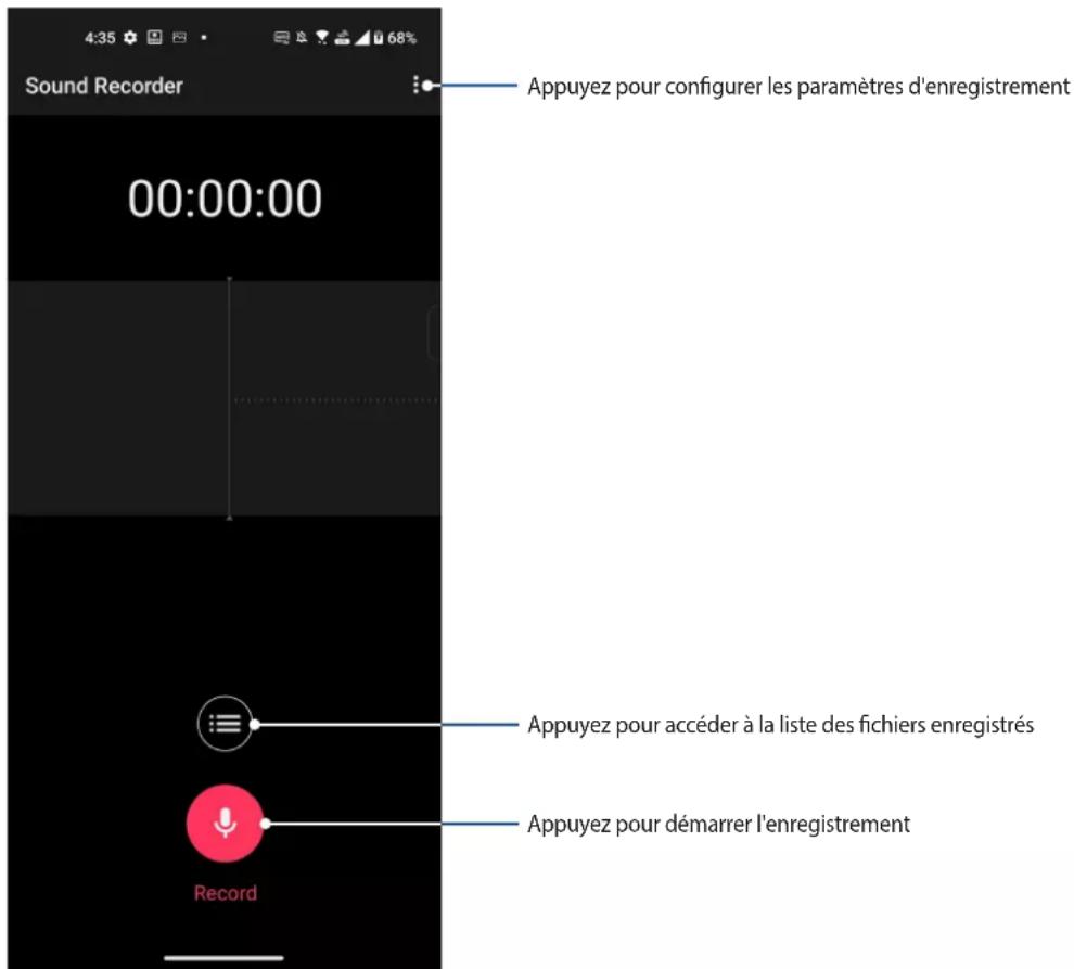 ASUS Zenfone 10 - Ouvrir le magnétophone - 1