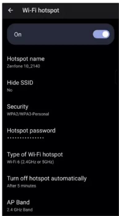 ASUS Zenfone 10 - Partage de connexion WiFi - 1