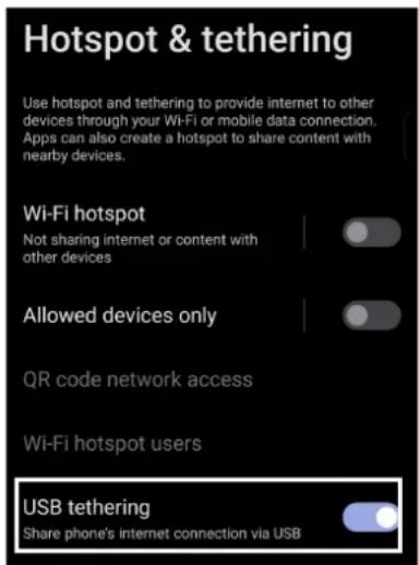 ASUS Zenfone 10 - Partage de connexion USB - 1