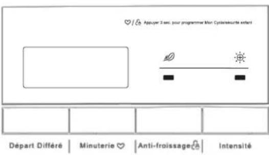 Appuyer 3 sec. pour programmer Mon Cycléséurés infant Départ Différé | Minuterie ♥ | Anti-froissage♥ | Intensité