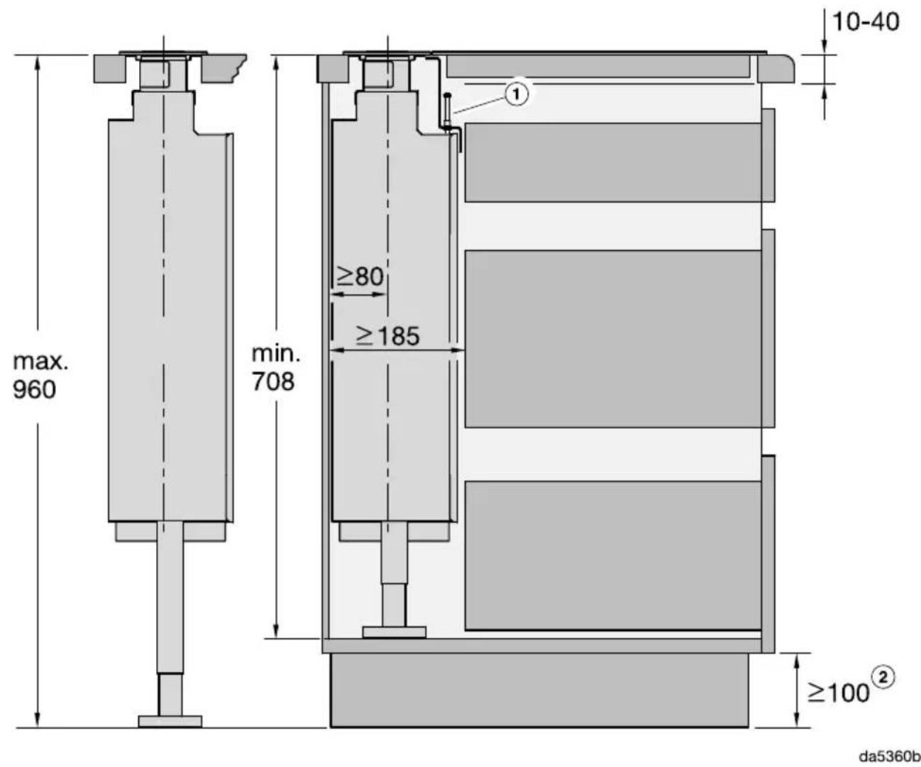 MIELE DAD 4841 - Dimensions d'encastrement - 2