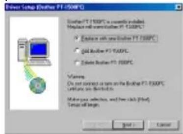 BROTHER P-touch PT-1500PC - Replacing, deleting or adding another printer driver - 3