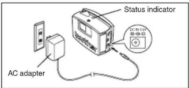 BROTHER P-touch PT-1500PC - Connecting the AC adapter - 1