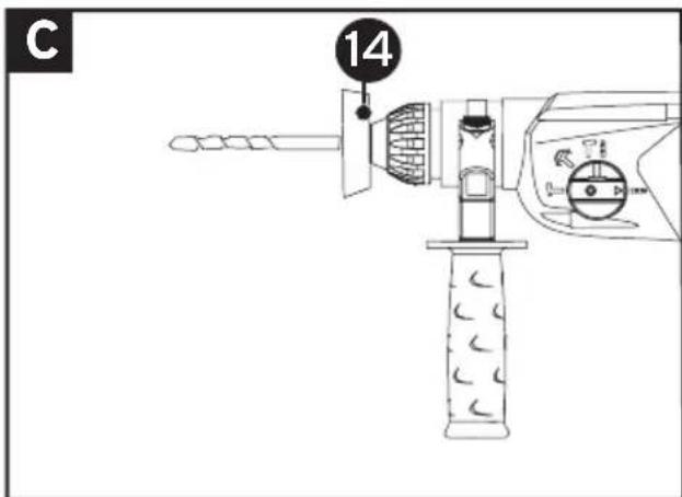Gamma BH-1050 - Retirer un foret ou burin. Fig. B. - 1