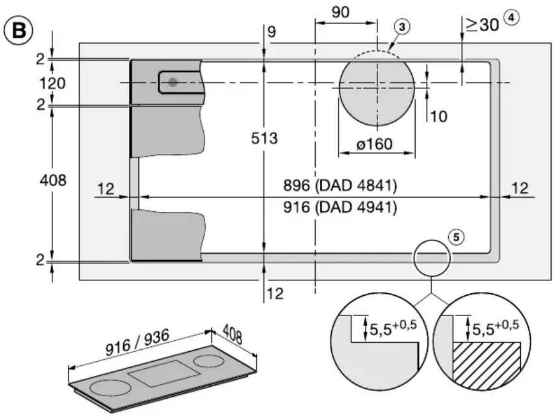 MIELE DAD 4941 - Dimensions d'encastrement - 7