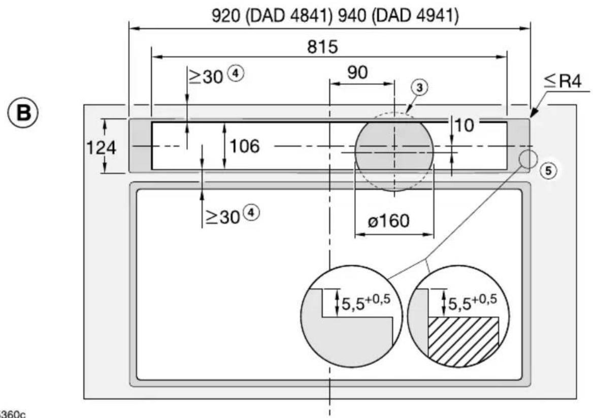 MIELE DAD 4941 - Dimensions d'encastrement - 4