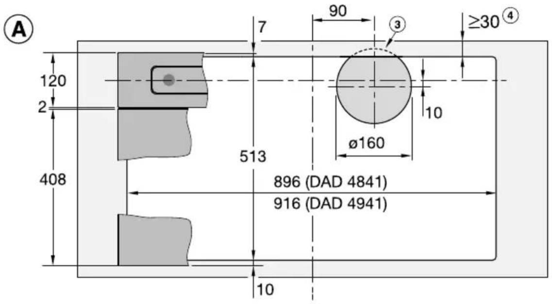 MIELE DAD 4941 - Dimensions d'encastrement - 6