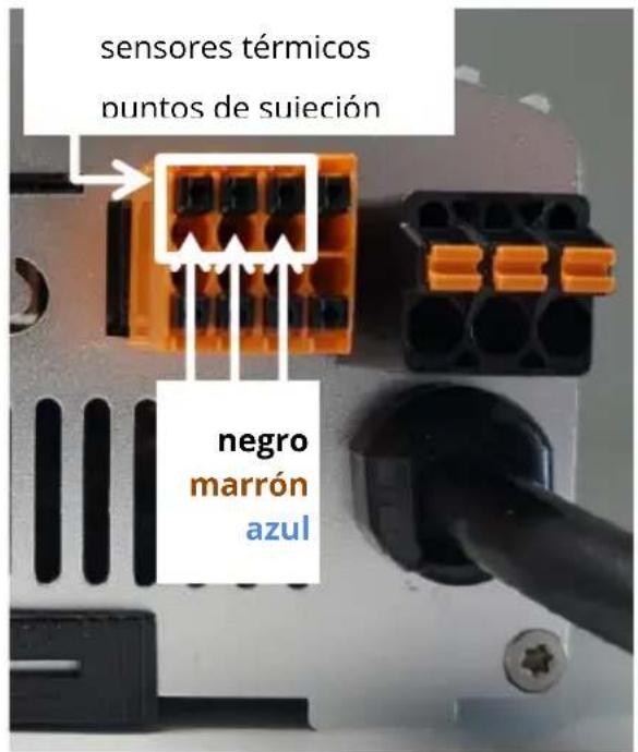 sensores térmicos puntos de suiección negro marrón azul